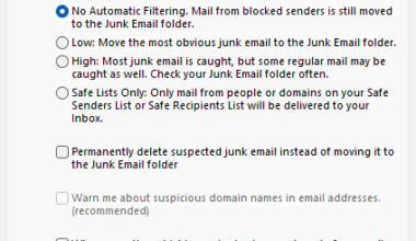 Control spam within Outlook