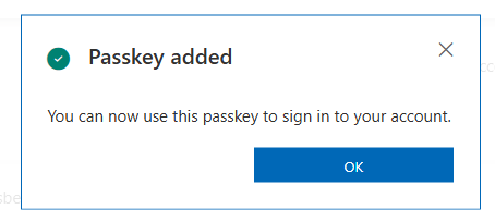 Passkeys saved